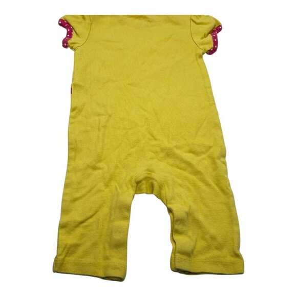 The Children Place Yellow Baby Romper 3-6M Pink Bird & Floral Snap Closure - Picture 4 of 7